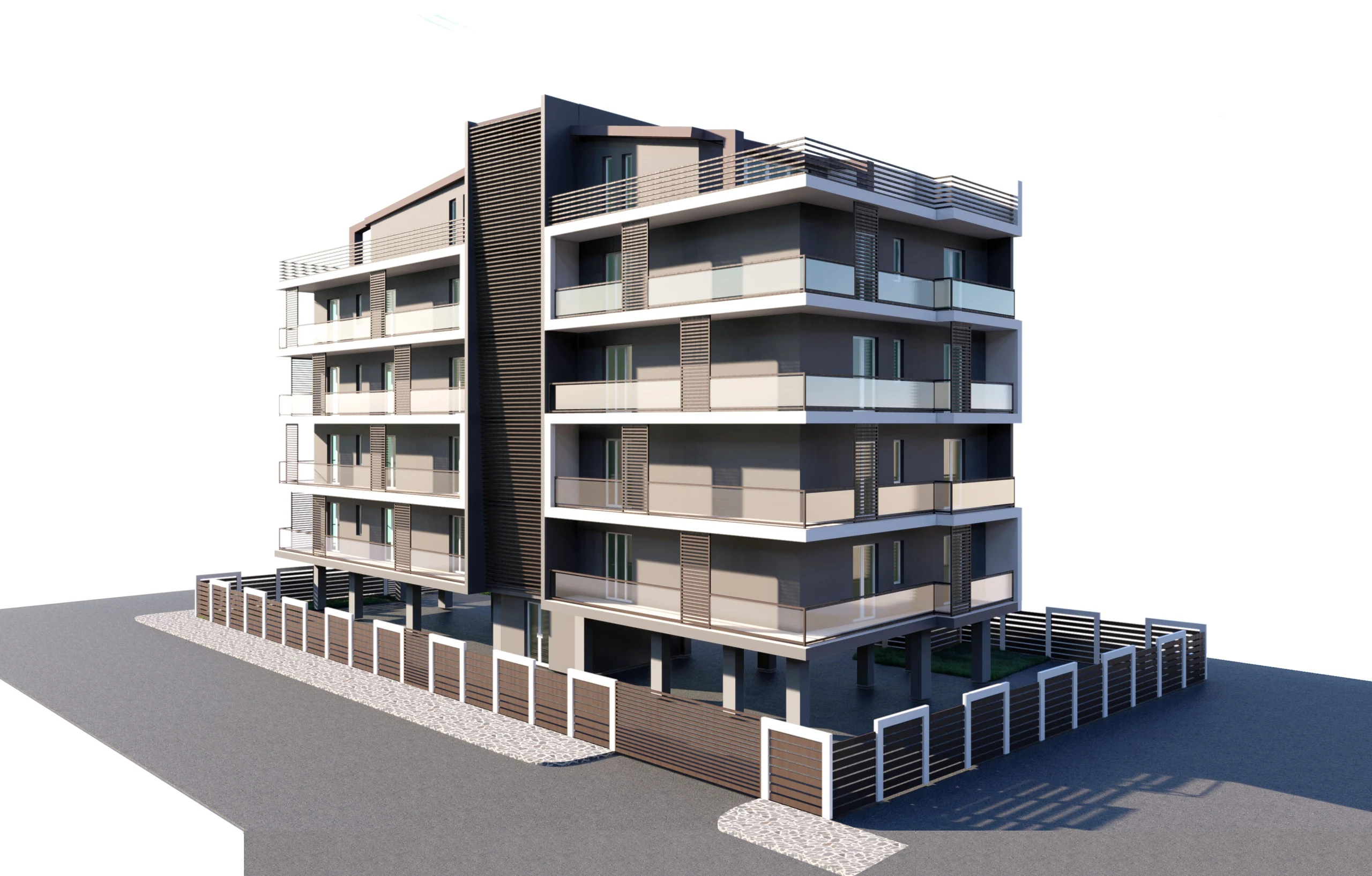 Visualizzazione di progetto dell’edificio residenziale plurifamiliare a Vasto, vista 2