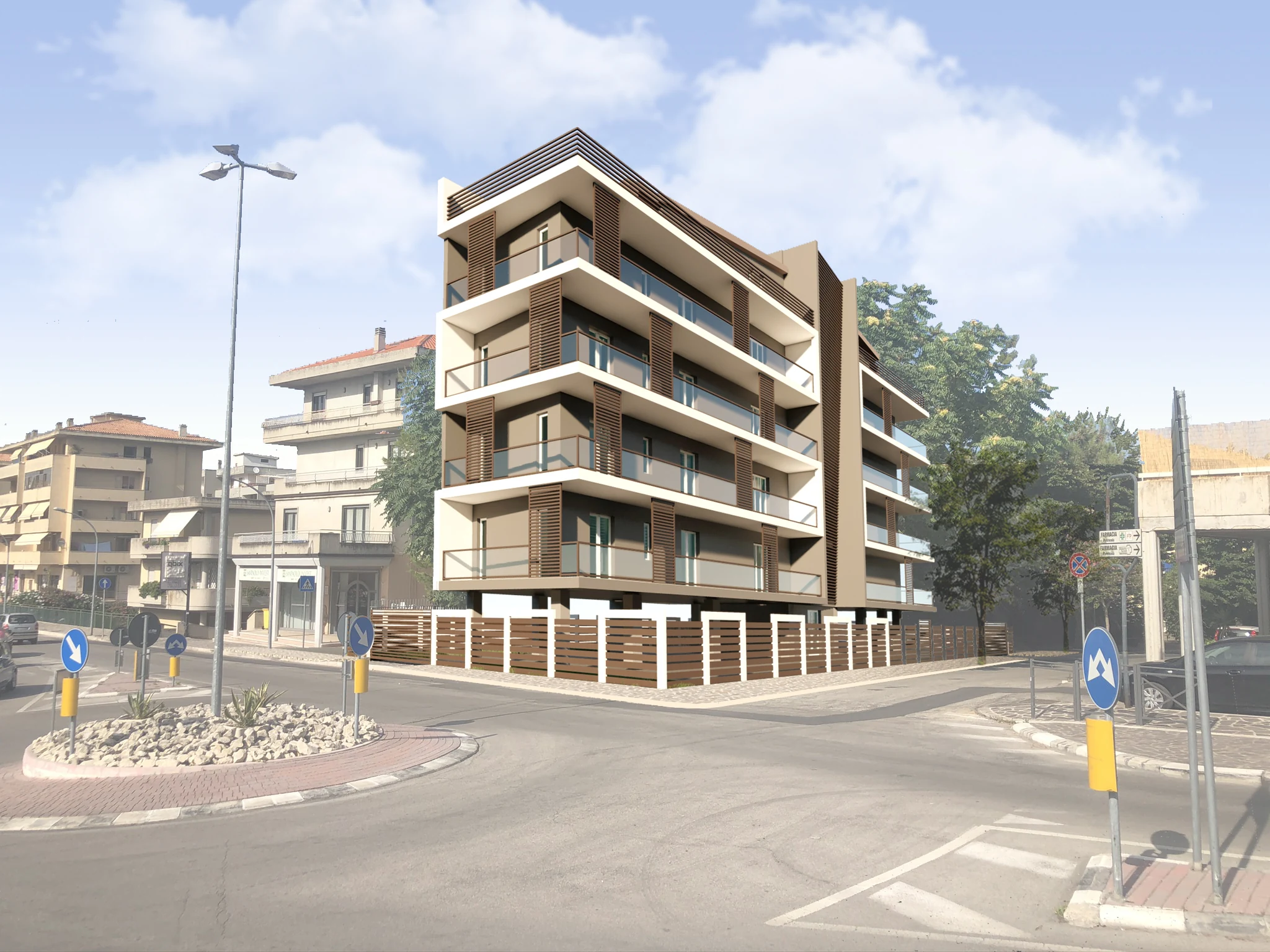 Visualizzazione di progetto dell’edificio residenziale plurifamiliare a Vasto, vista 3
